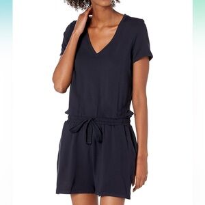 Women's Supersoft Terry Short-Sleeve V-Neck Romper ~ Daily Ritual L